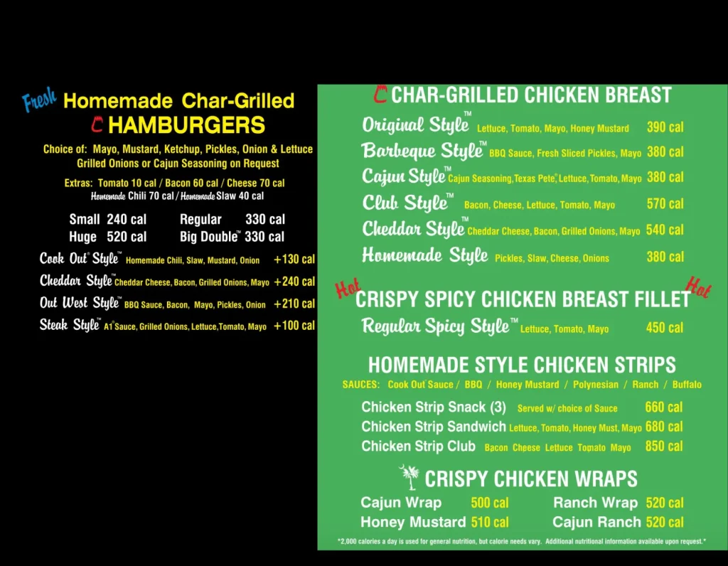COOKOUT MENU PRICE UP TO DATE 2025